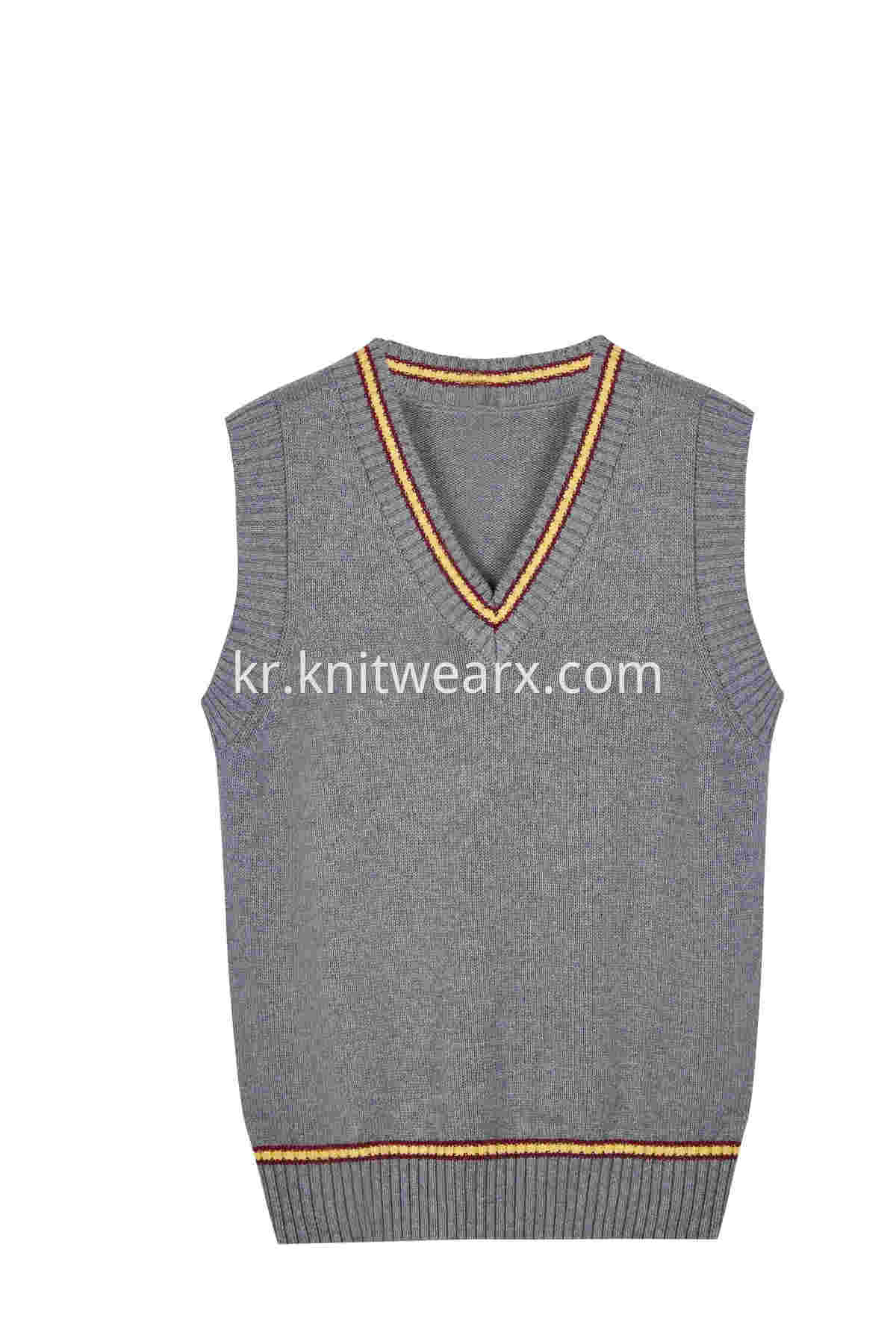 Kids's Sweater Vest Cotton V-Neck School Uniform Pullover Sweater